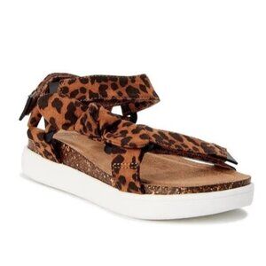 Wonder Nation Leopard Sandals Size 4 youth 5.5 women strappy comfort adjustable
